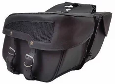 VS208 Vance Leather Medium 2 Strap Slant Saddle Bag with Mesh Insert