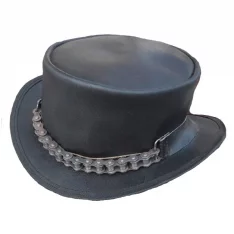VA606 - Steampunk Chain Driven Leather Top Hat