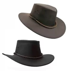 VA601BN - Bush Walker Outback Leather Hat
