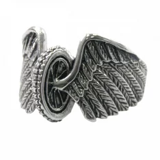 VJ1041 Stainless Steel Men's Winged Wheel Ring